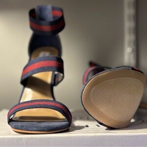 Steve Madden Navy and Red Strappy Heels